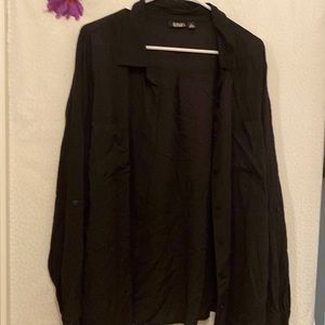 Ana black button down blouse